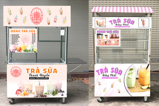 Nên chọn xe trà sữa mái bằng hay mái chùa