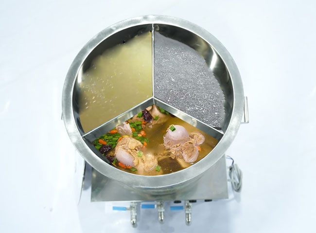 Nồi nấu phở điện mâm nhiệt 3 ngăn giá tốt
