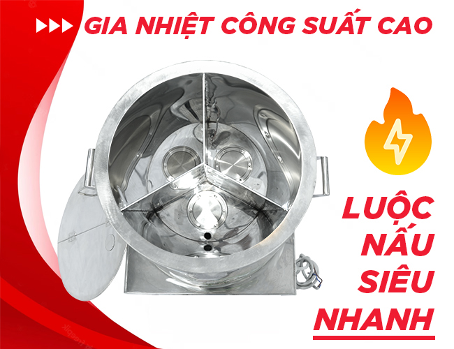 Nồi nấu phở mâm nhiệt 3 ngăn