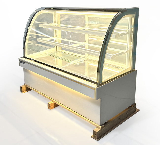 Tủ bánh kem kính cong 1m8