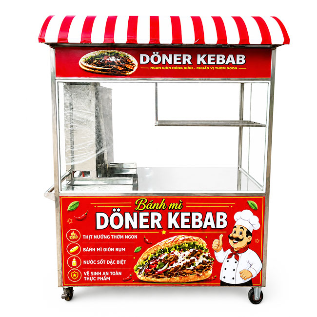 Xe bán bánh mì Thổ Nhĩ Kỳ 1m5 mái vòm XBM-TNK1.5-MV