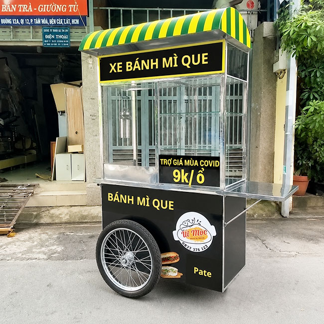 Xe đẩy bán bánh mì que