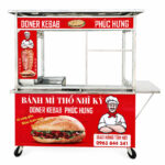 Xe Doner Kebab Phúc Hưng 1m5 mái bằng XBM-TNK1.5-MV