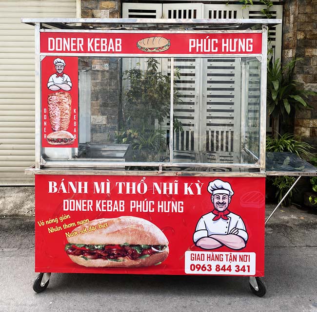 Xe Doner Kebab Phúc Hưng 1m5 mái bằng giá tốt