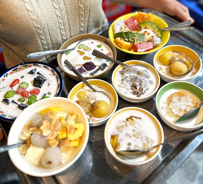 Bán chè trên xe đẩy bán chè Mint mái vòm