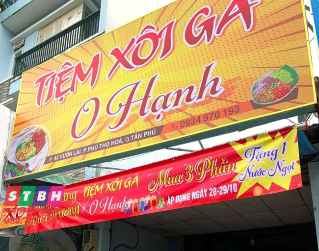 Bảng hiệu bán xôi nên ghi những thông tin gì