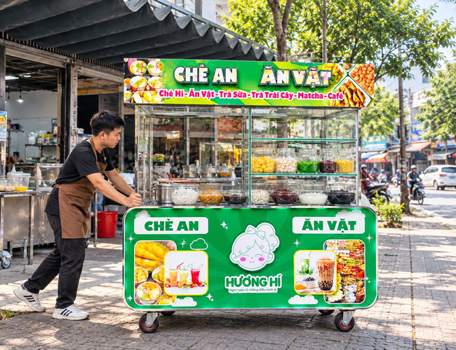 Di chuyển và cố định xe trước khi bắt đầu bán hàng