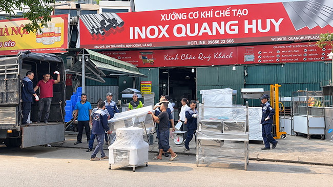 Giao hàng dự án thi công bếp nhà hàng Trùng Khánh Thái Bình