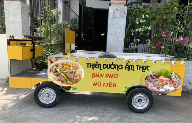 Lựa chọn xe điện bán hàng rong theo chất liệu chế tạo