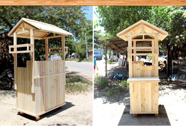 Mẫu xe bán xôi bằng gỗ