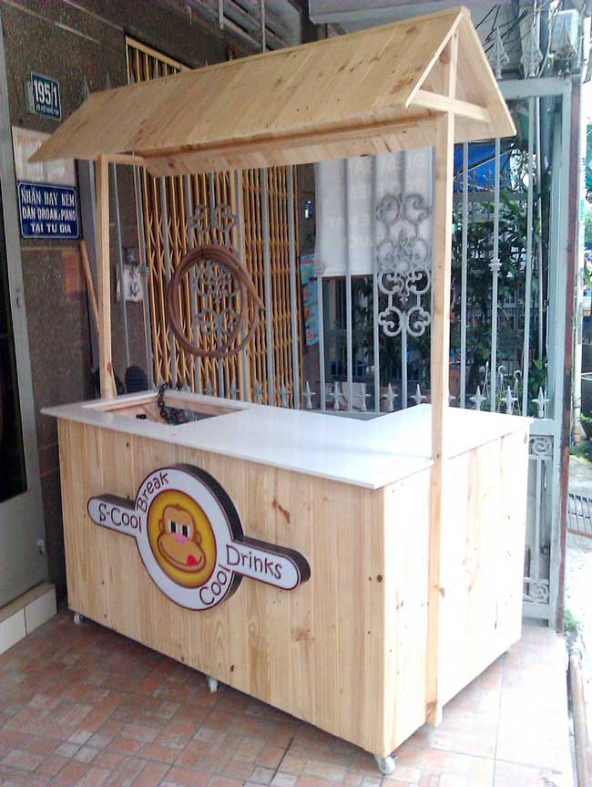 Mẫu xe bán xôi bằng gỗ