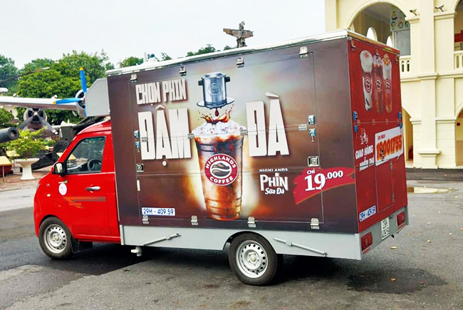 Mẫu xe tải bán cafe