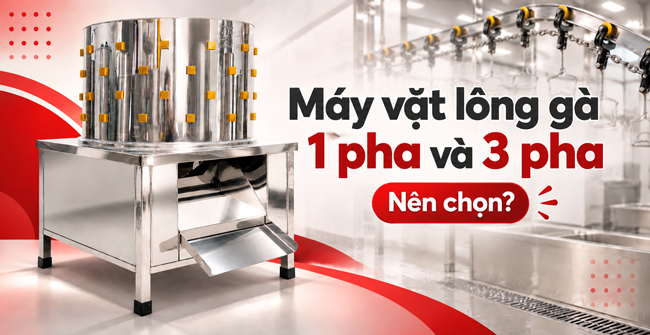 So sánh máy vặt lông gà 1 pha và 3 pha chi tiết từ A-Z