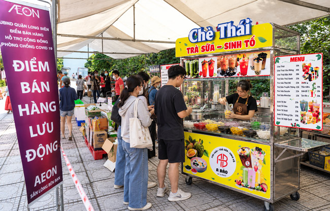Mô hình bán chè mang đi tại khu dân cư