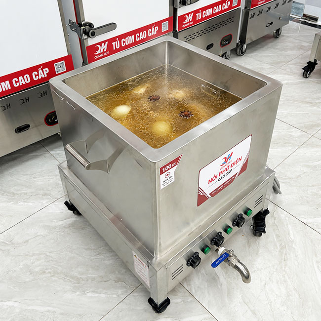 Nồi vuông nấu phở điện nấu nước dùng phở
