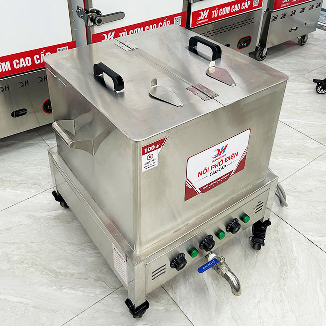 Nồi vuông nấu phở điện 100L có gì đáng chú ý