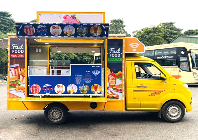 Quá trình hoàn thiện xe tải bán cafe