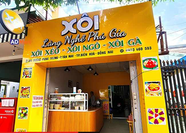 Tên các món xôi chủ lực cần thể hiện rõ