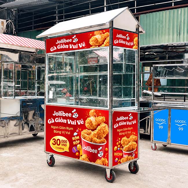 Ưu điểm của xe bán gà rán mái chùa 1m2