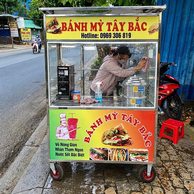Cách sử dụng và vệ sinh xe bánh mì XBM-TNK1.8-MB hiệu quả