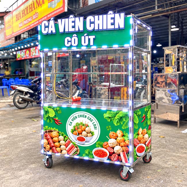 Xe bán cá viên chiên 1m2