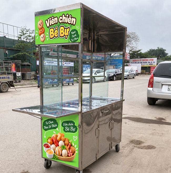 Xe bán cá viên chiên Bé Bự 1m thích hợp với nhiều mô hình