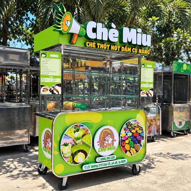 Xe bán chè Miu phù hợp với nhiều mô hình