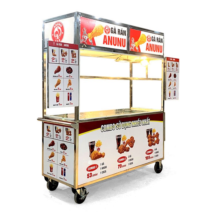 Xe bán gà rán mái bằng Anunu 1m8