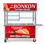Xe đẩy bán gà rán mái bằng Bonkon 1m5