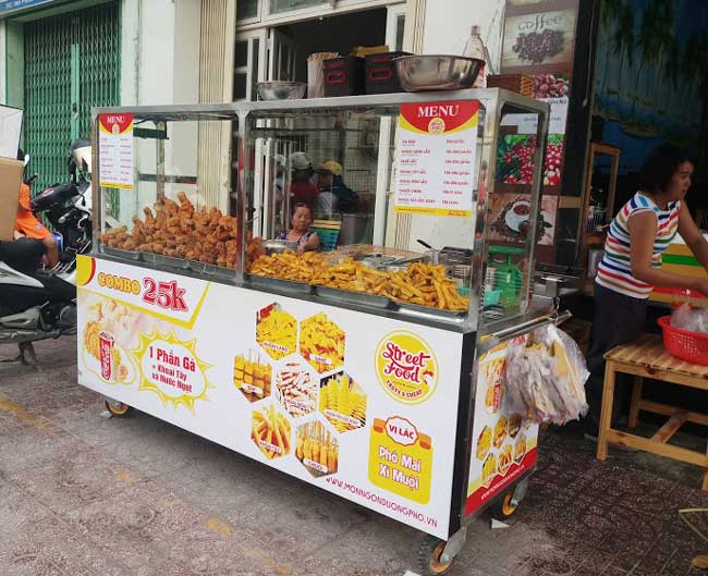 Xe bán gà rán phù hợp với mô hình bán trước trường học