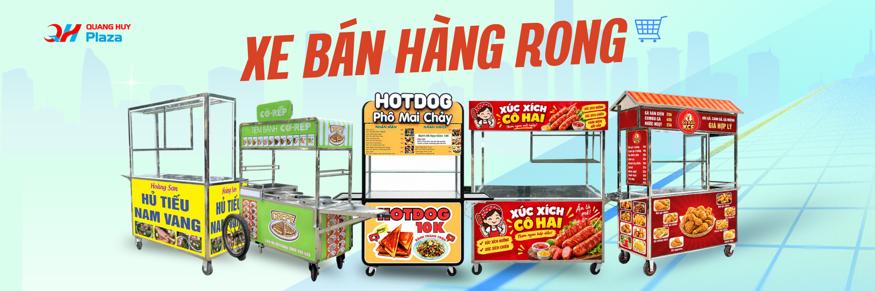 99+ Mẫu xe bán hàng rong tại xưởng giá rẻ inox bảo hành 6 năm