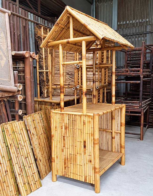 Xe bán xôi bằng tre dễ tuỳ chỉnh kiểu dáng theo mặt bằng