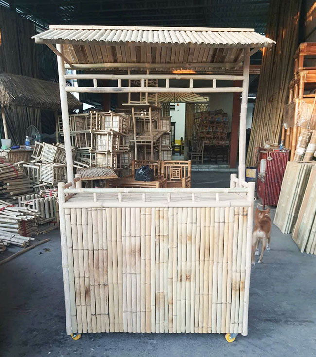 Xe bán xôi bằng tre khó thay đổi thiết kế sau khi hoàn thiện