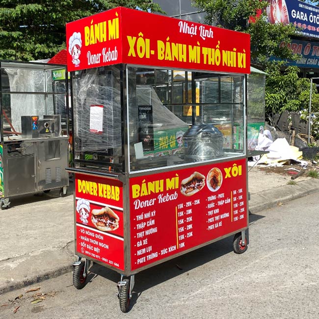 Xe bán xôi bánh mì Thổ Nhĩ Kỳ Nhật Linh 1m6 có gì thuận tiện