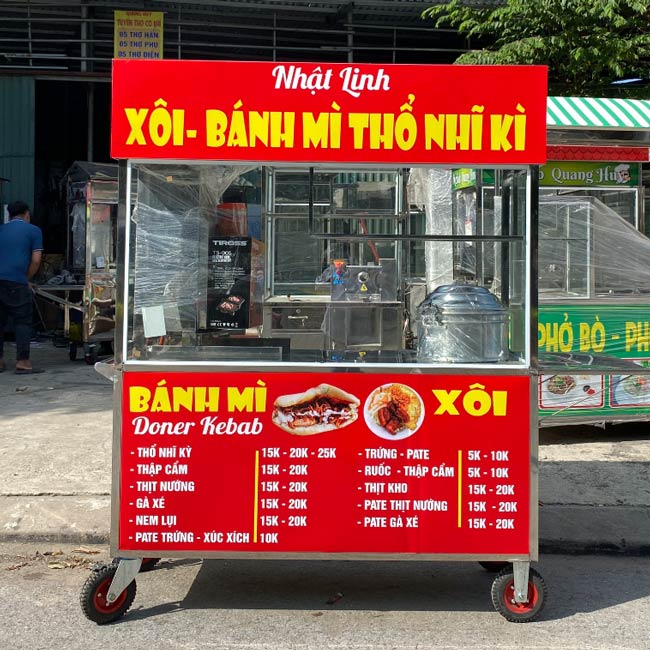 Xe bán xôi bánh mì Thổ Nhĩ Kỳ Nhật Linh 1m6 được nhiều người lựa chọn