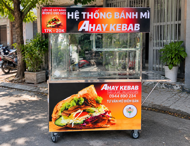 Xe bánh mì Ahay Kebab 1m2 mái bằng