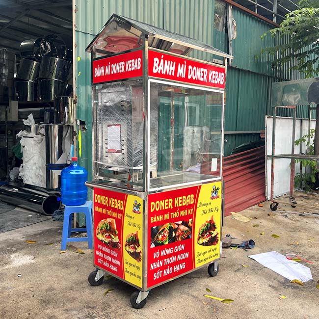 Xe bánh mì Doner Kebab 90cm phù hợp với nhiều mô hình