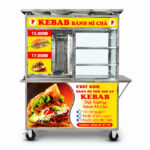 Xe bánh mì Doner Kebab Cest Bon 1m8 mái bằng XBM-TNK 1.8