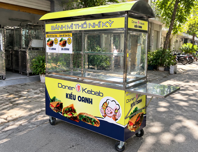 Xe bánh mì Doner Kebab Kiều Oanh 1m5 mái vòm