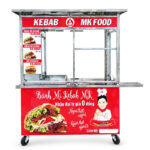 Xe bánh mì Doner Kebab Mk Food 1m8 mái chùa XBM-TNK 1.8