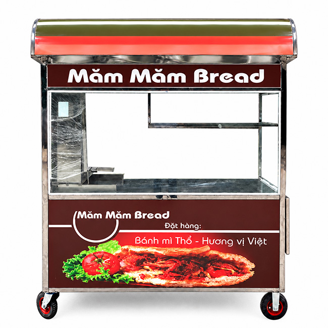 Xe bánh mì Doner Măm Măm Bread 1m8 mái vòm XBM-TNK 1.8
