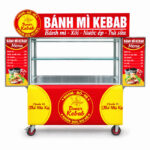Xe bánh mì Kebab 2m mái bằng bo viền XBM-TNK2.0-MB