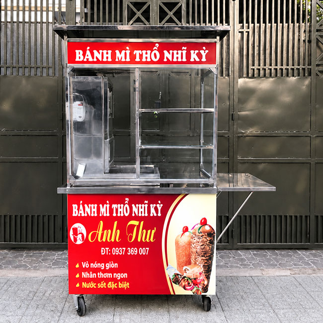 Xe bánh mì Thổ Nhĩ Kỳ Anh Thư 1m mái bằng phù hợp với nhiều mô hình
