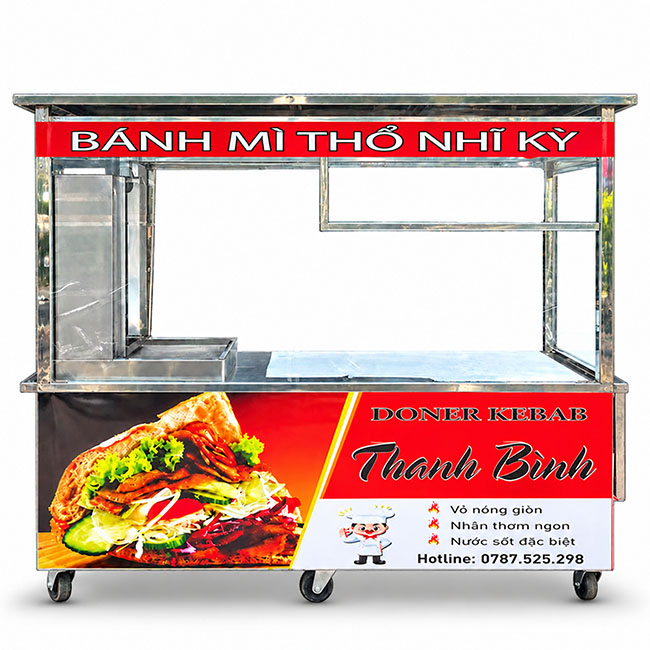 Xe bánh mì Thổ Nhĩ Kỳ Thanh Bình 1m5 mái bằng XBM-TNK 1.5