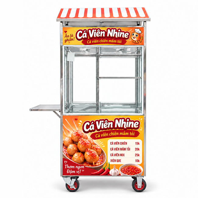 Xe cá viên chiên mái chùa 1m phù hợp tại các điểm bán cần quầy nhỏ