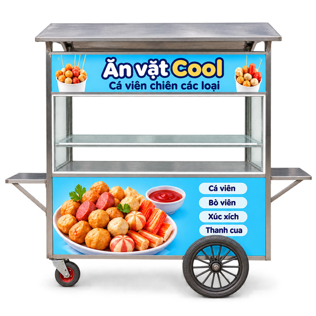 Xe cá viên chiên nước mắm Ăn vặt Cool mái chùa 2m XI-200-MA