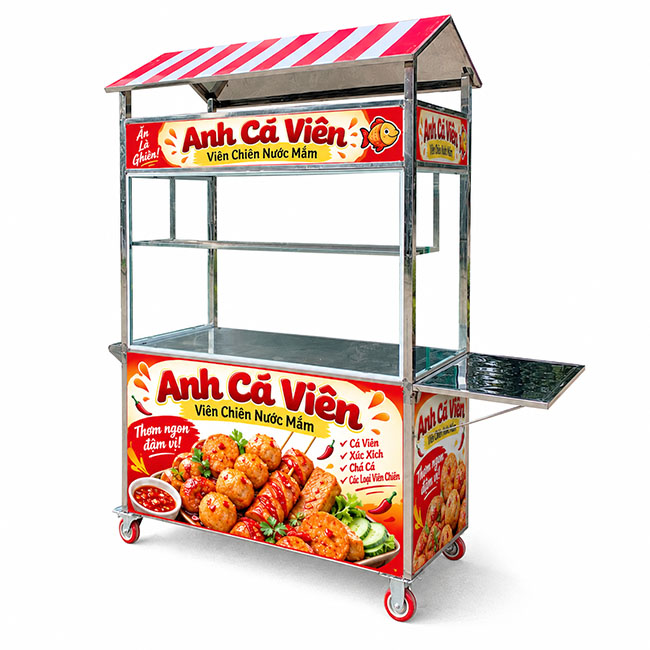 Xe cá viên mái chùa 1m2 phù hợp với nhiều mô hình kinh doanh