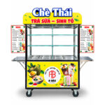 Xe đẩy bán chè A Bảo lưu động mái bằng XI-180-MB
