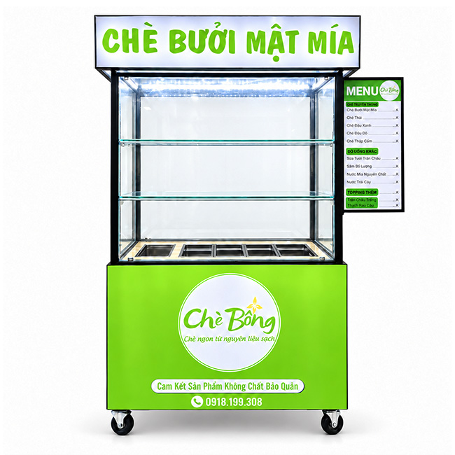 Xe đẩy bán chè Bông mái bằng XI-100-MB