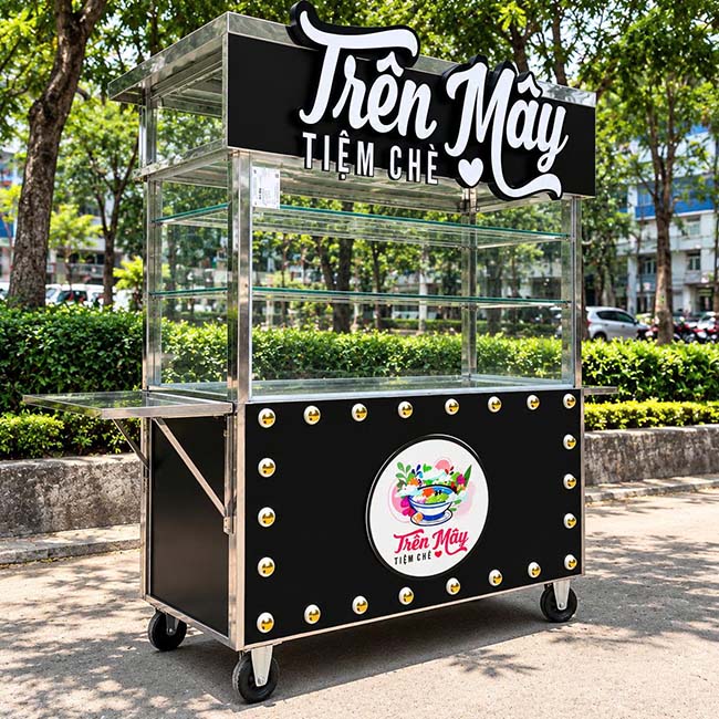 Xe đẩy bán chè tiệm chè trên mây đáp ứng nhu cầu kinh doanh